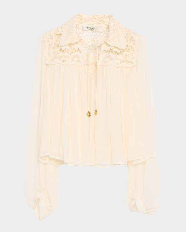 Daphne Long-Sleeve Lace Top